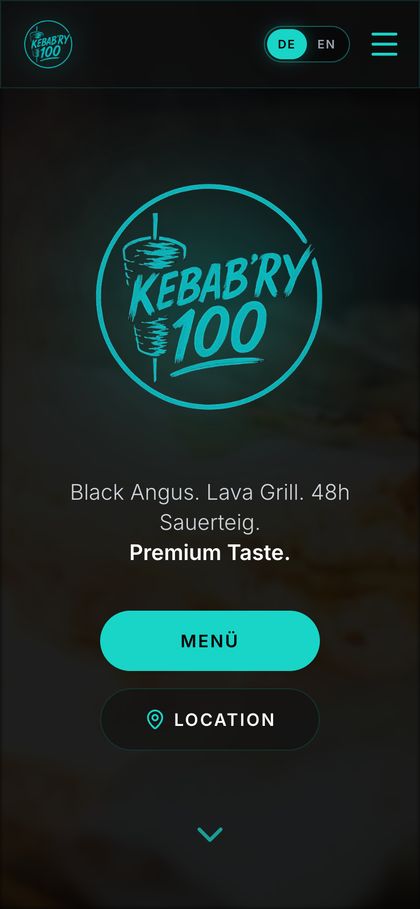 Kebab'ry 100: Website Handy-Ansicht