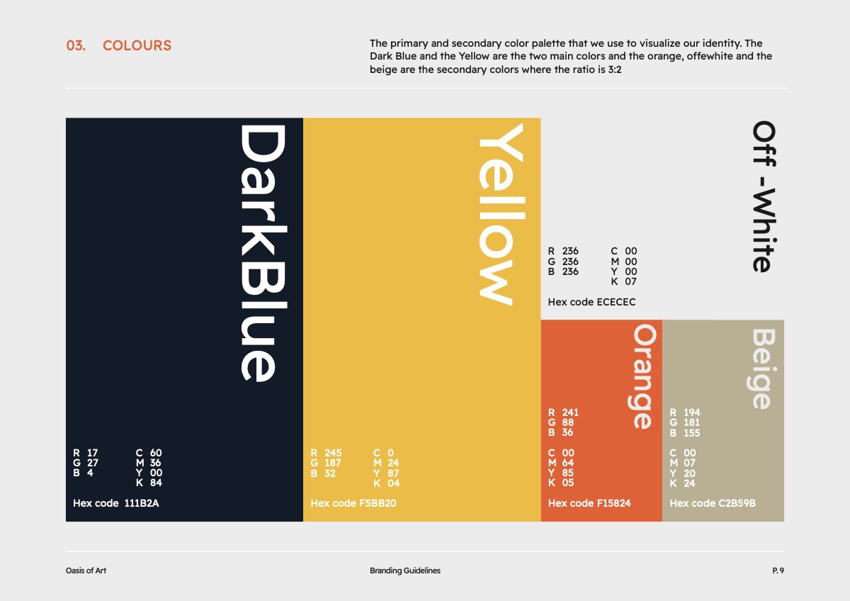 Oasis of Art Brand Guidelines: Farbwelt