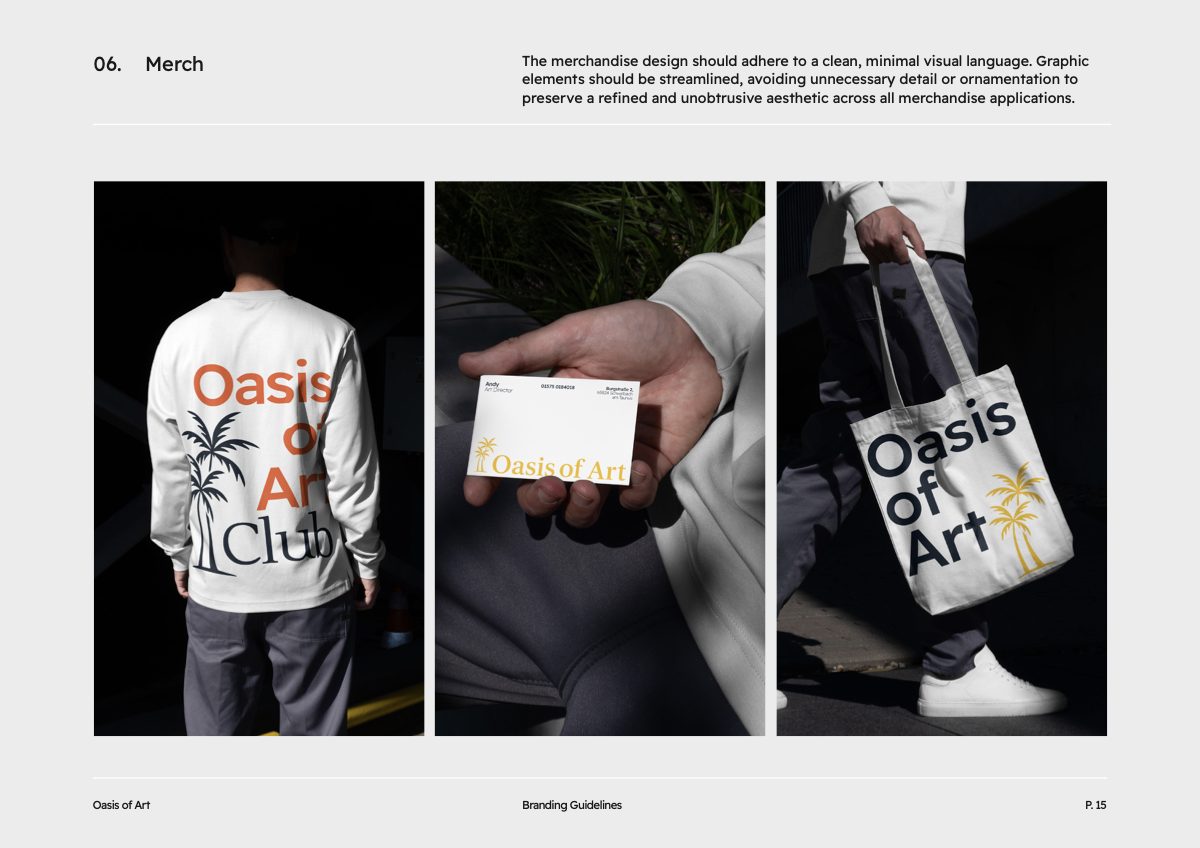 Oasis of Art Brand Guidelines: Merch