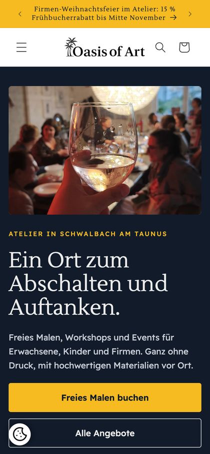 Oasis of Art: Website Handy-Ansicht