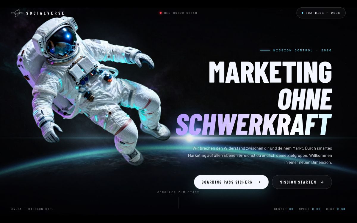 Kooperationsprojekt: Website Desktop-Ansicht